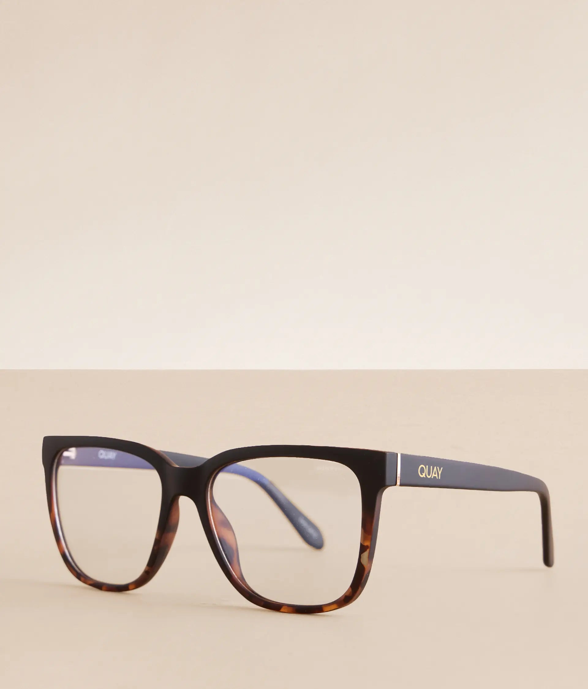 QUAY // ltd ed rectangle bevel tortoise frame blue light glasses Quay Australia | Accessories | Quay Yada Yada Bluelight  main image 2