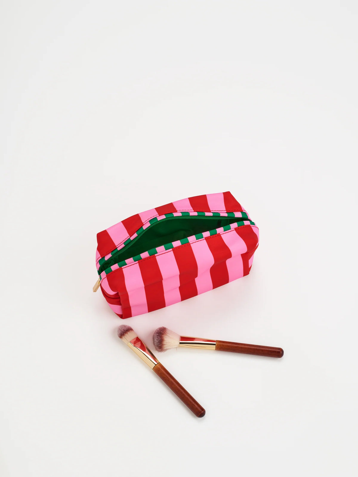 Stripe Boxy Zip Pouch Red S
