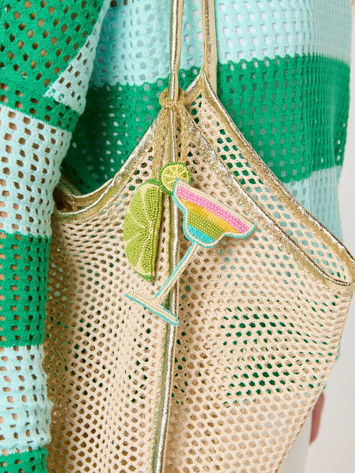 Lime/Margarita Beaded Bag Charm - Clothe Boutique