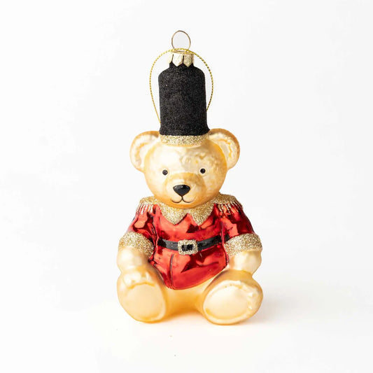 Red Bear Glass Ornament