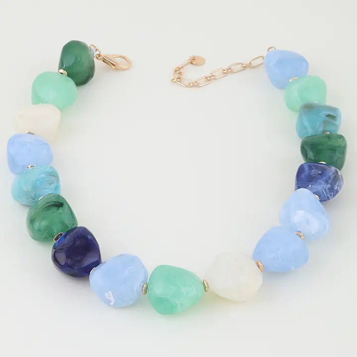 Blue Stone Beaded Necklace