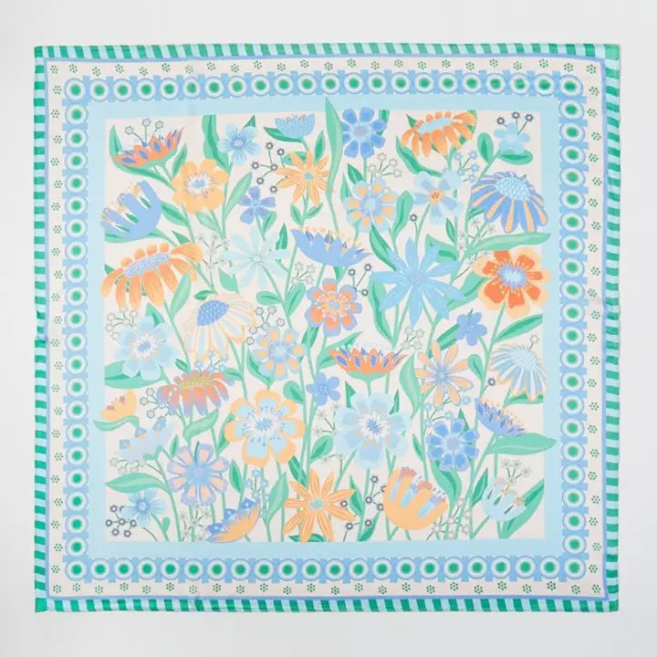 Flower Print Bandana Blue