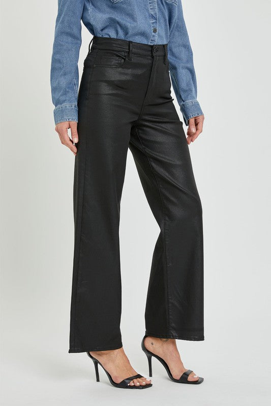 Black Coated Dad Jeans