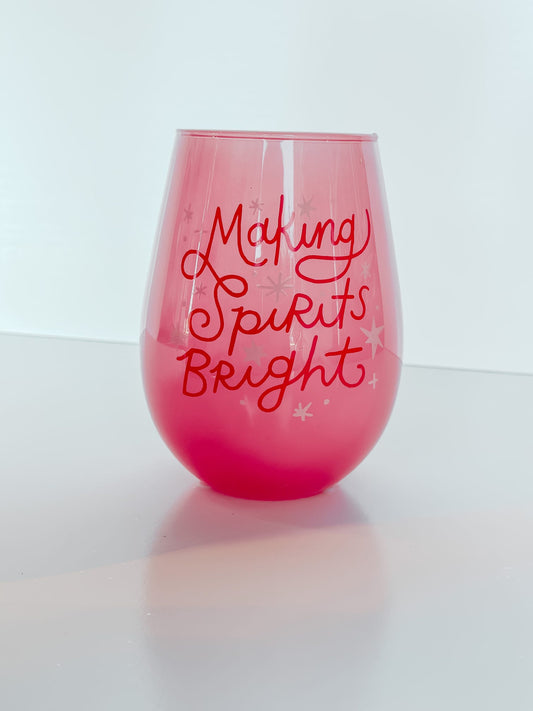 Making Spirits Bright Wine Glass