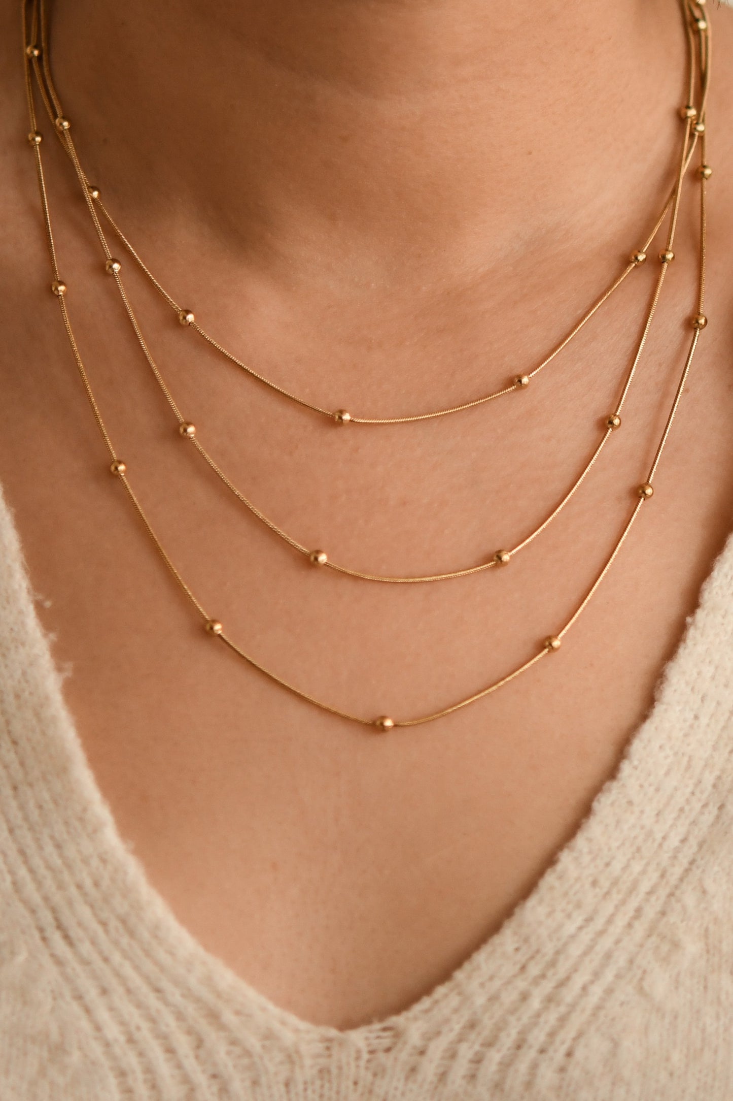 Gold Dipped Ball Chain Necklace