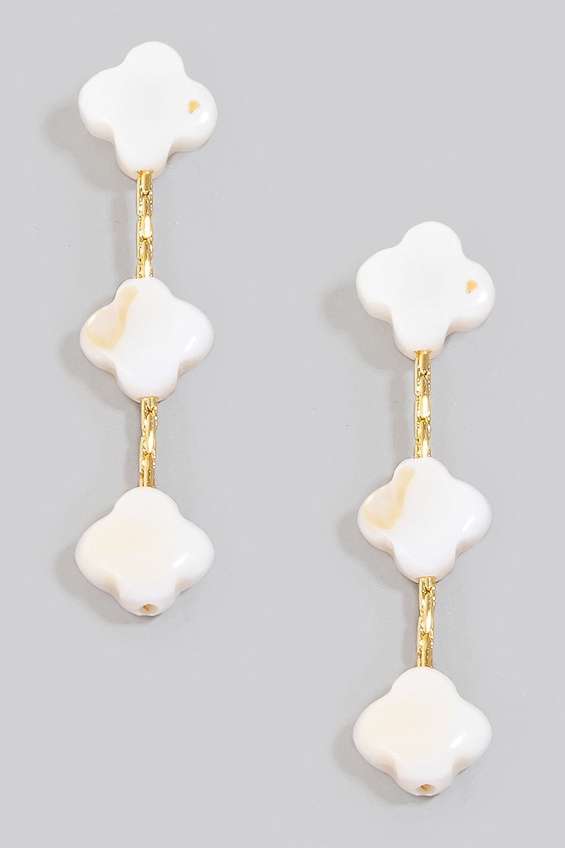 Triple Clover Shell Earrings