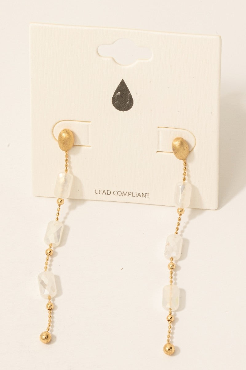 Bead Earrings White