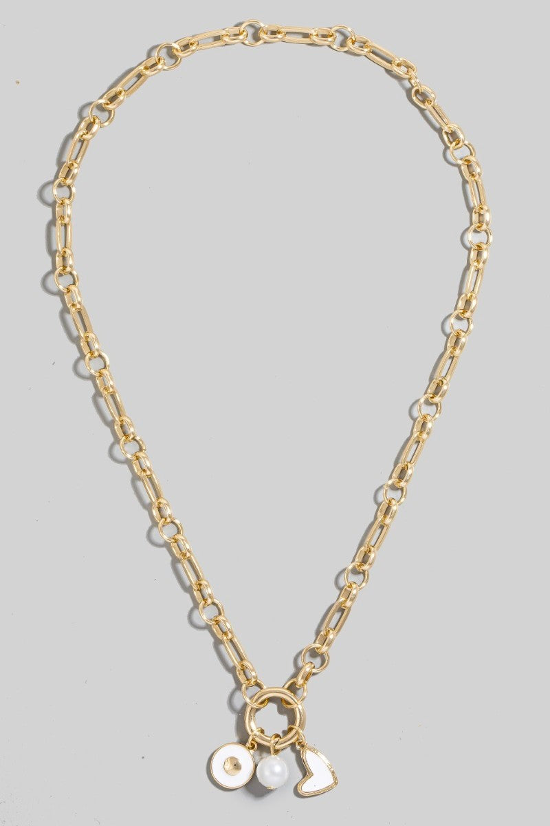 Heart & Coin Charm Necklace