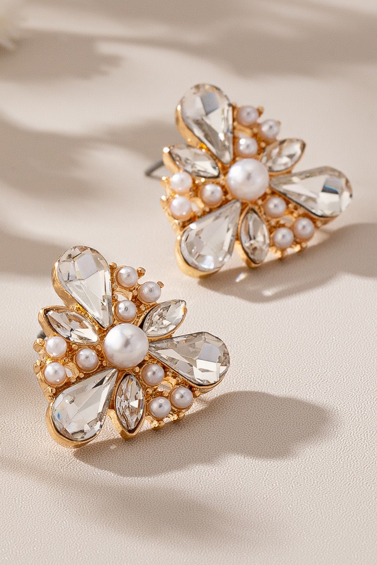 Triangle Pearl Studs