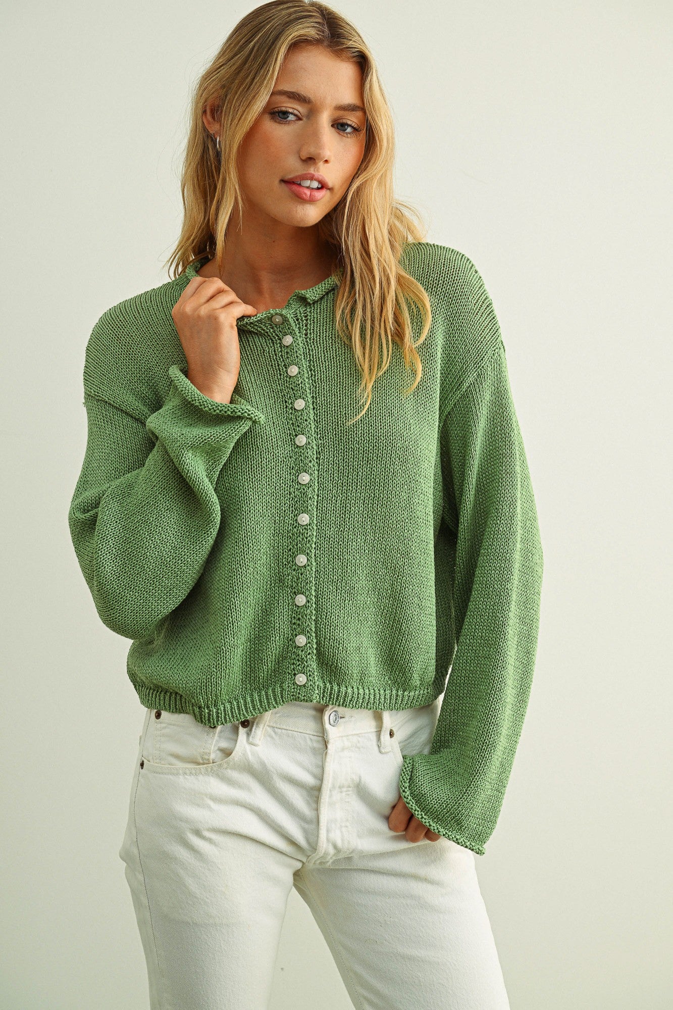 Breezy Knit Cardigan Green