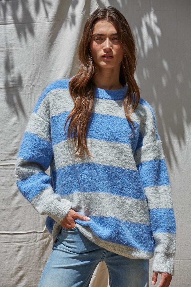 Olsen Stripe Sweater Blue/Grey