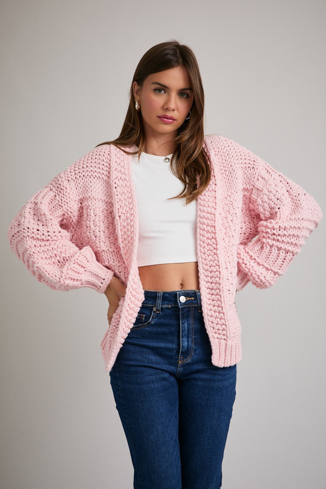 Hailey Pink Oversized Cardigan