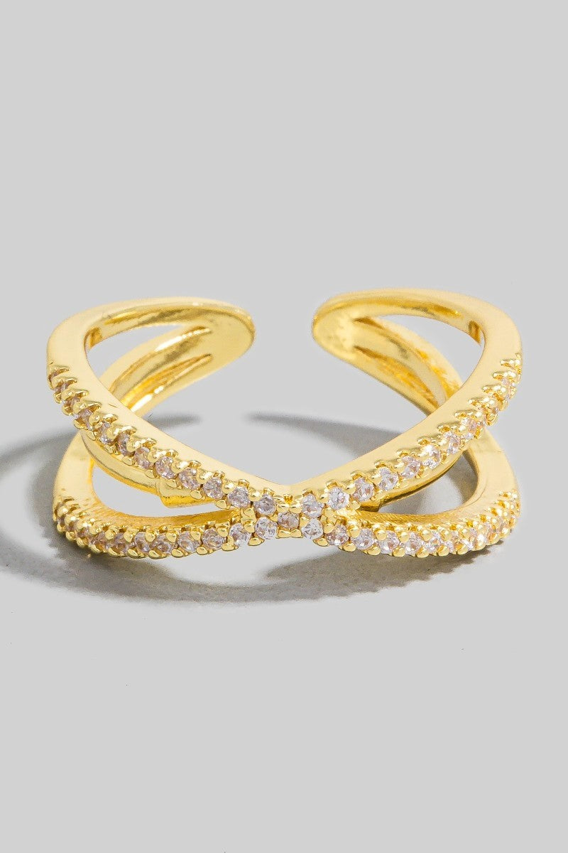 Rhinestone X Ring
