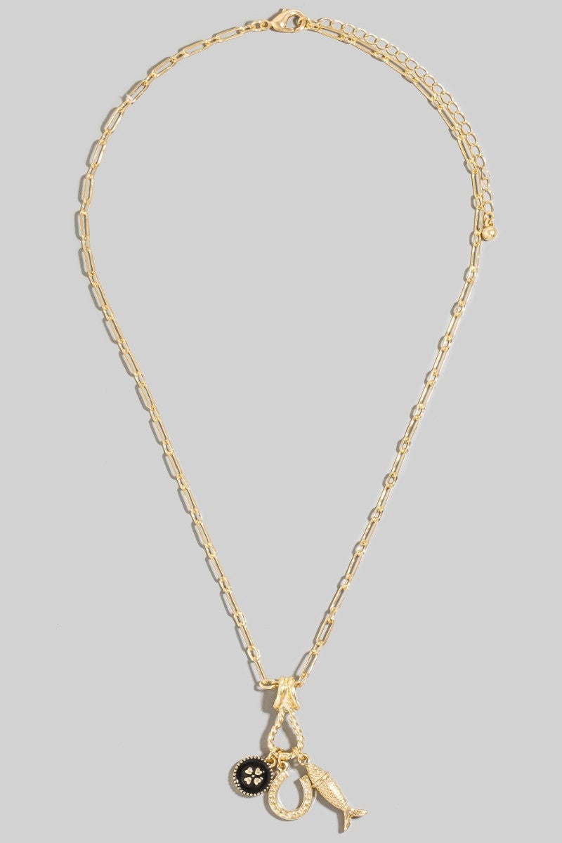 Fish & Clover Necklace