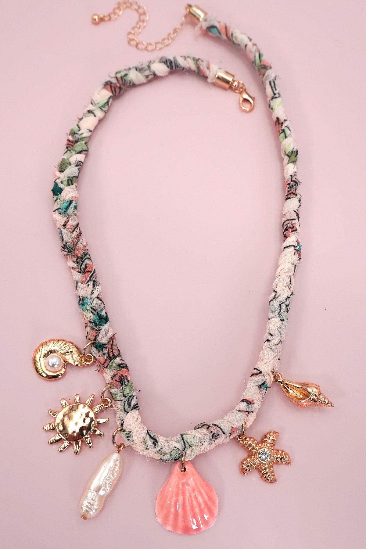 Seashell & Sun Charm Necklace - Clothe Boutique