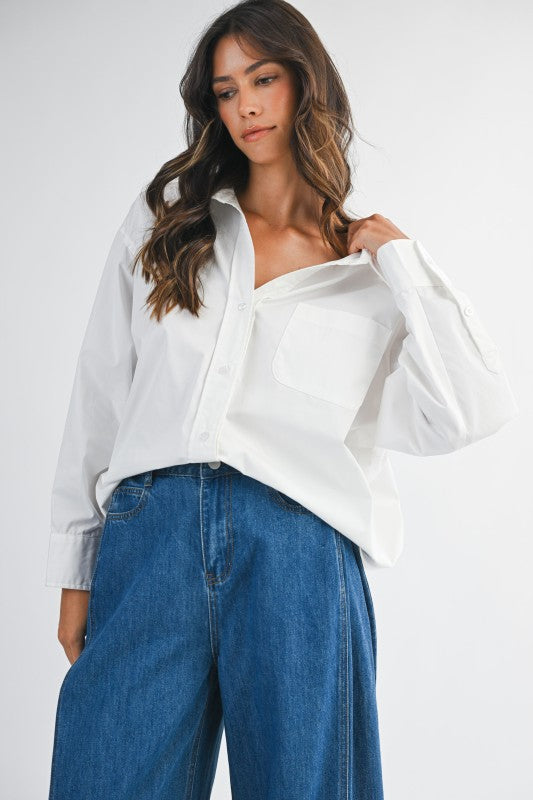 Oversized Button Up Off White