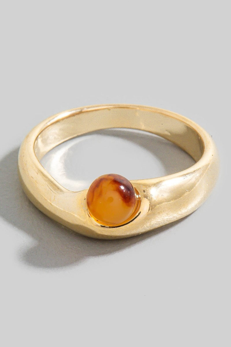 Resin Ball Ring Brown