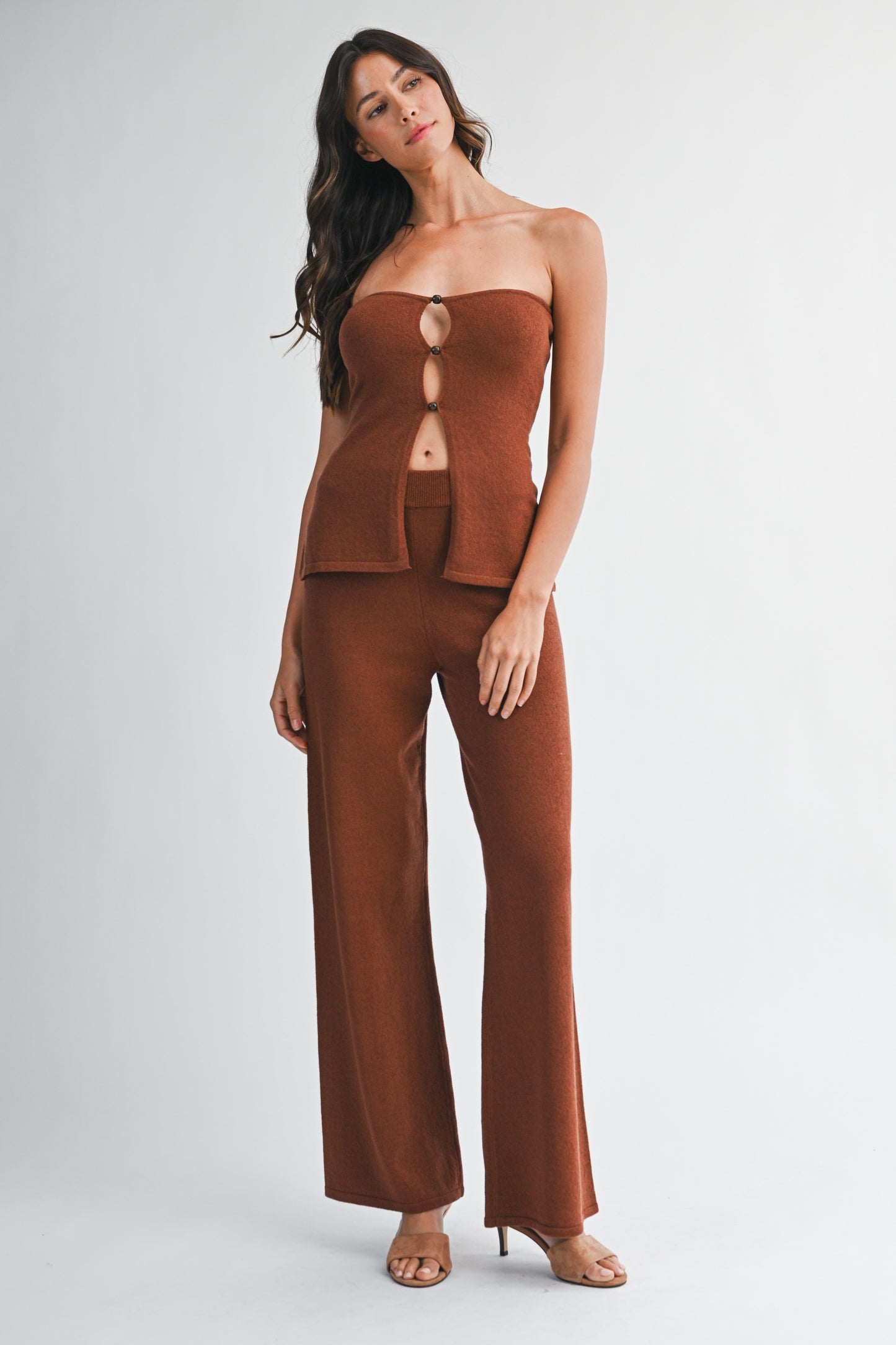 Strapless Knit Top & Pants Set of 2