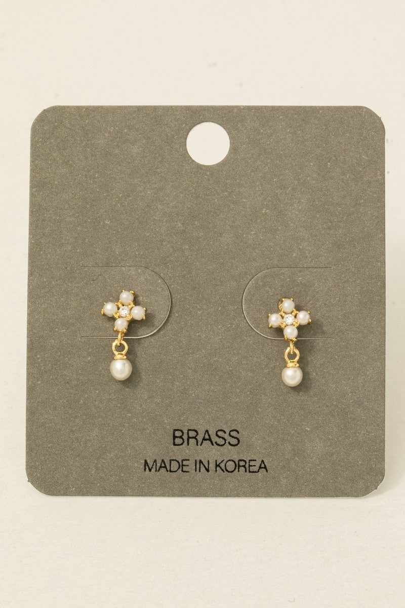 Pearl Cross Studs