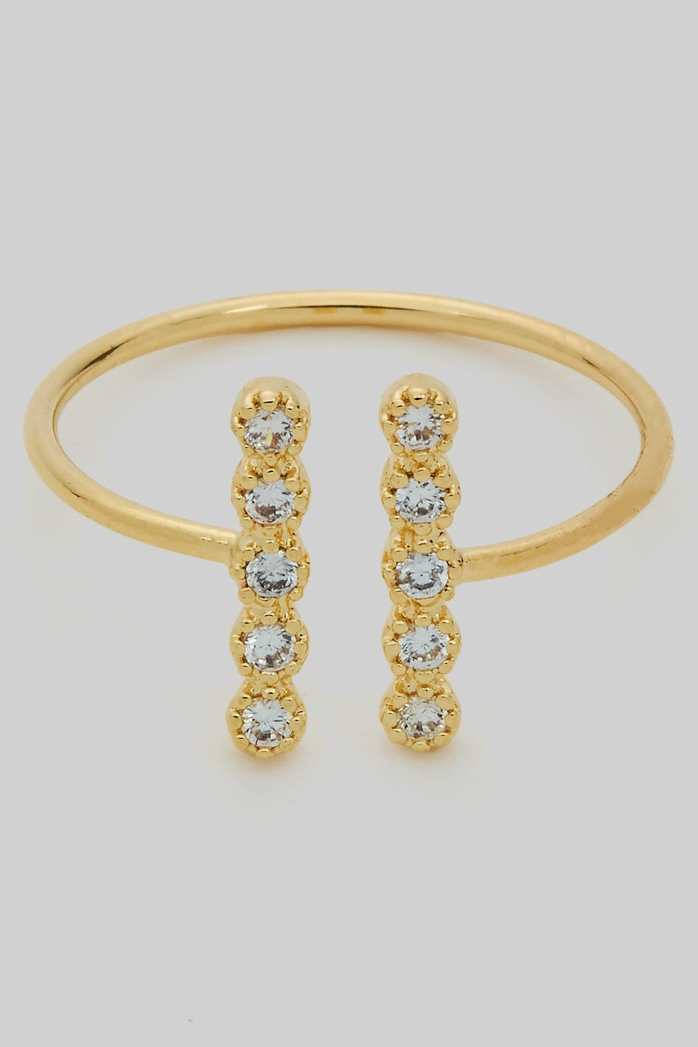 Gold Bar CZ Ring