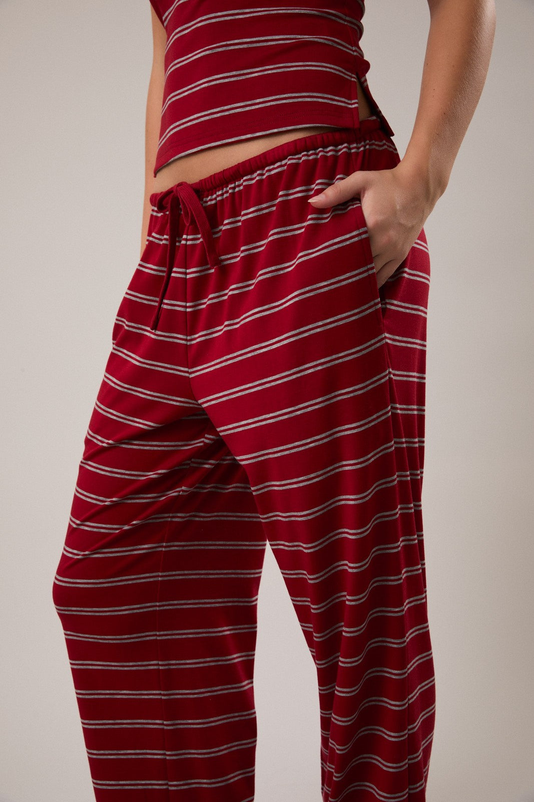 Red Stripe Pants & Tube Top Set of 2 - Clothe Boutique