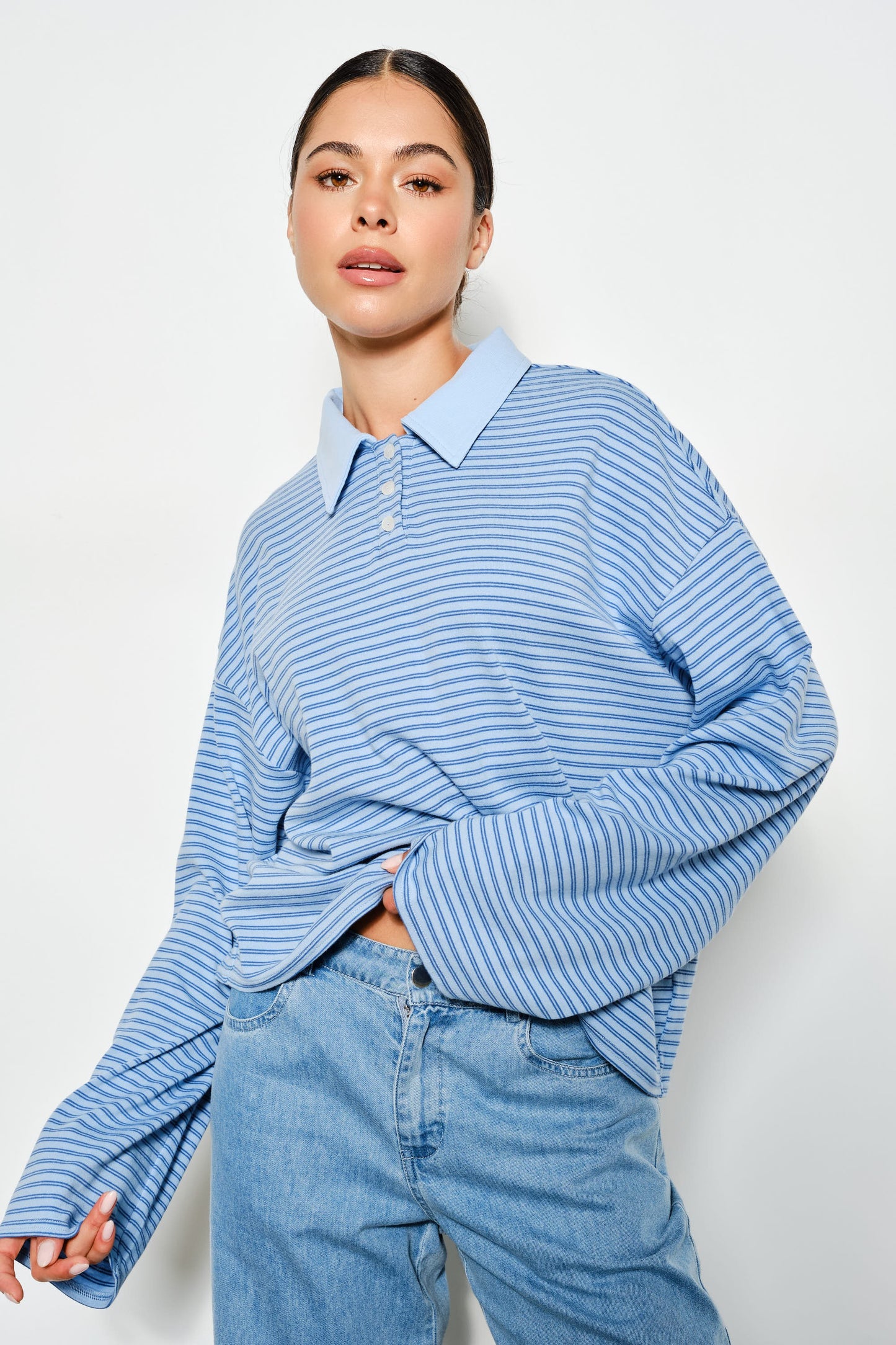 Honey Rugby Top Blue