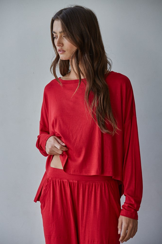 Red Lounge Top & Pants Set of 2