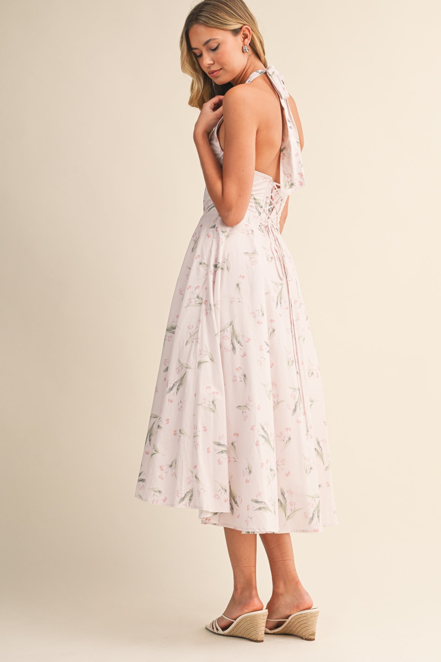Shelly Floral Halter Midi Dress