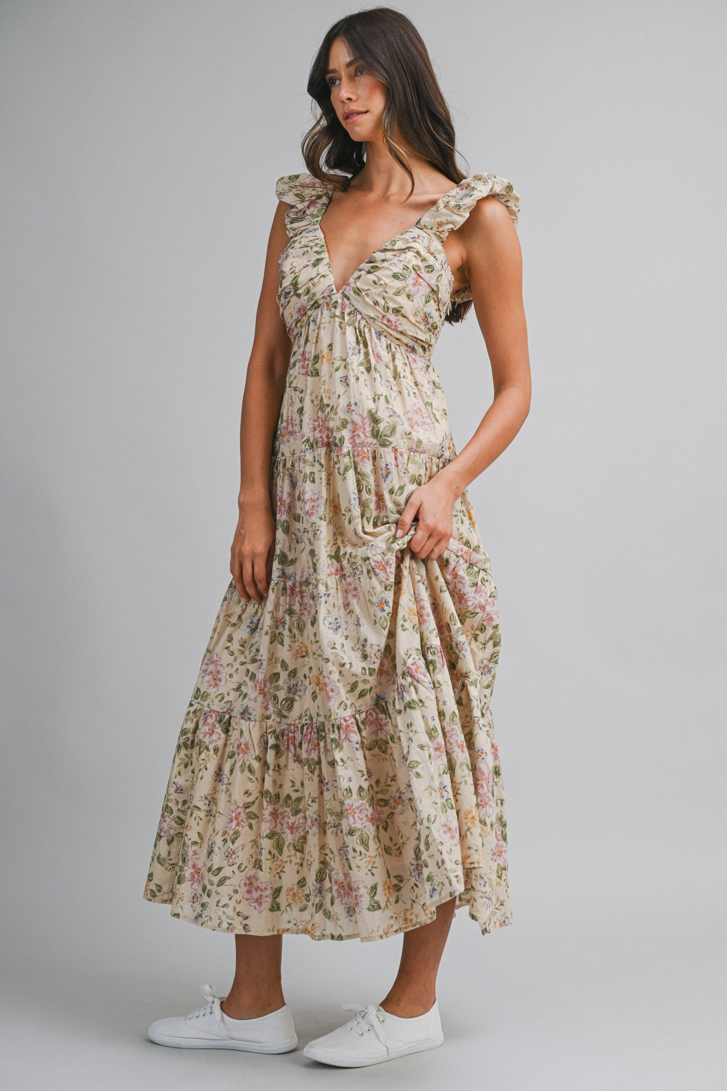 Natalie Floral Tiered Maxi Dress