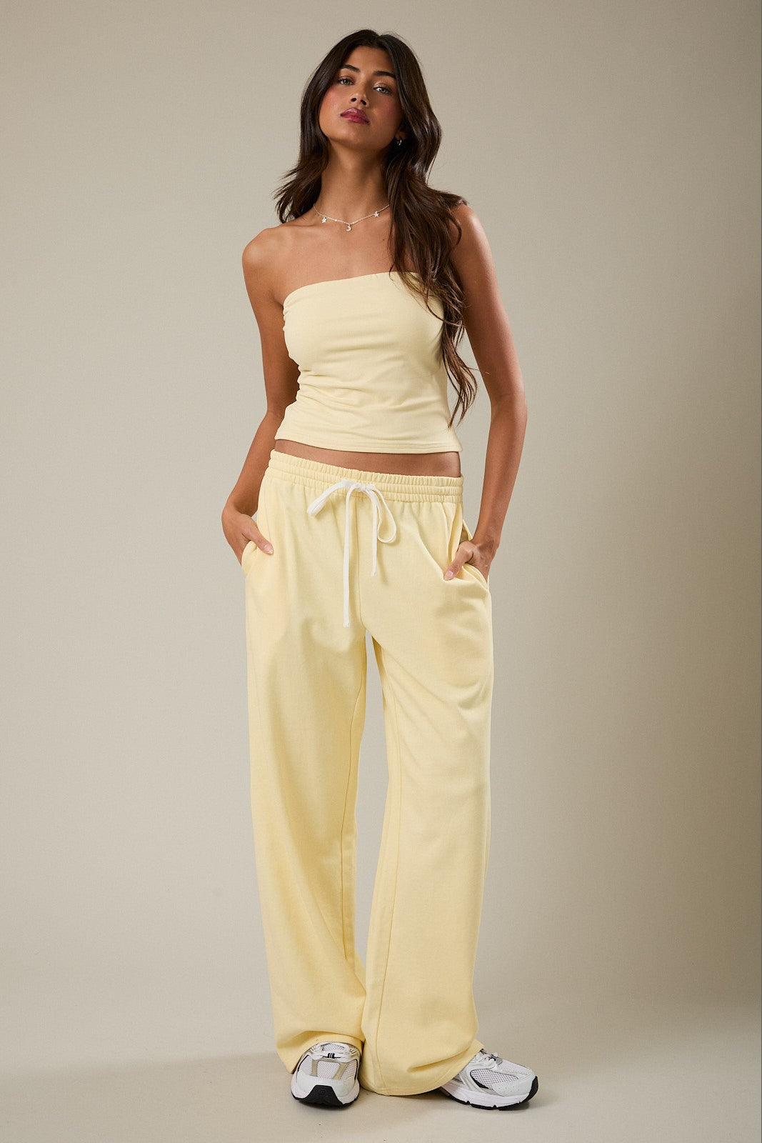Natalie Tube Top & Pants Set Of 2 Yellow - Clothe Boutique