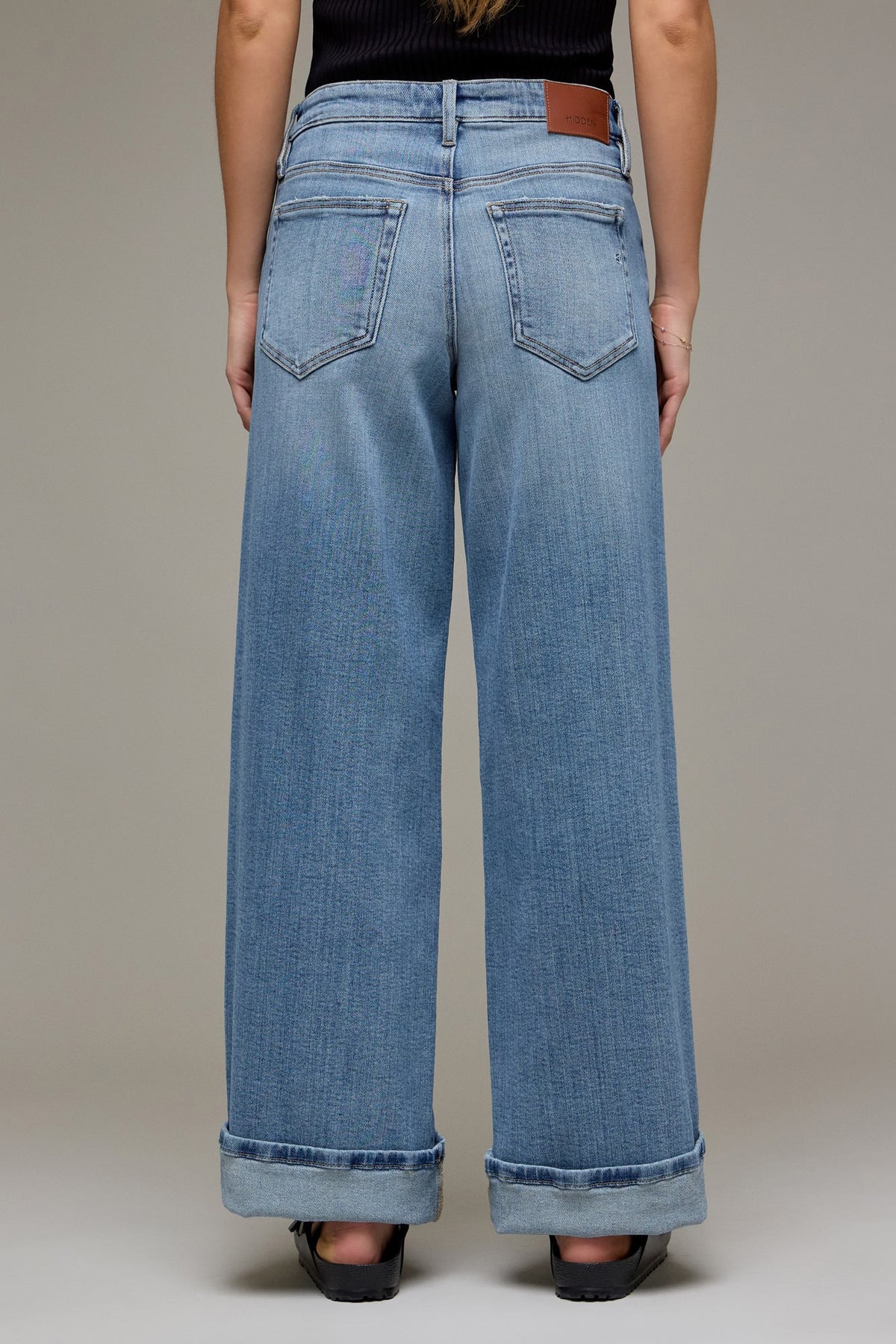 Medium Wash Cuffed Leg Jeans
