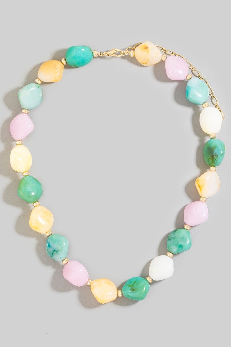 Chunky Marble Bead Necklace