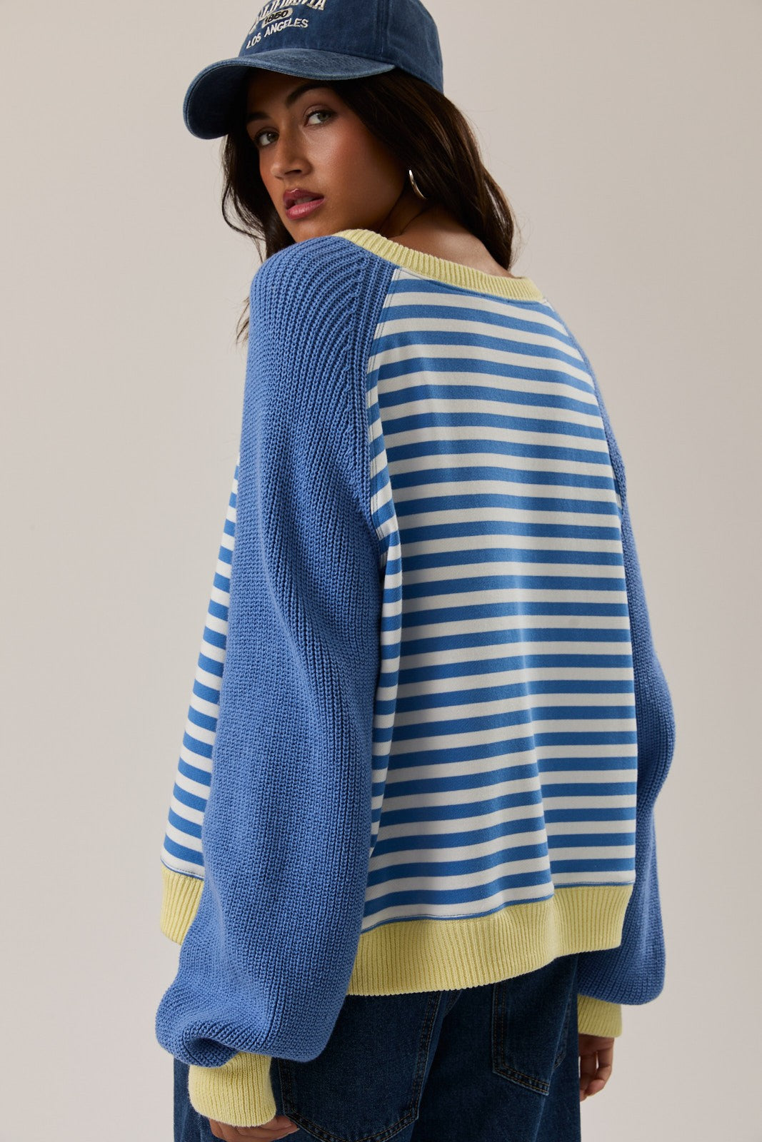 Blue/Yellow Stripe Pullover Sweater