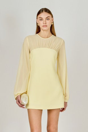 Keegan Chiffon Sleeve Dress Butter