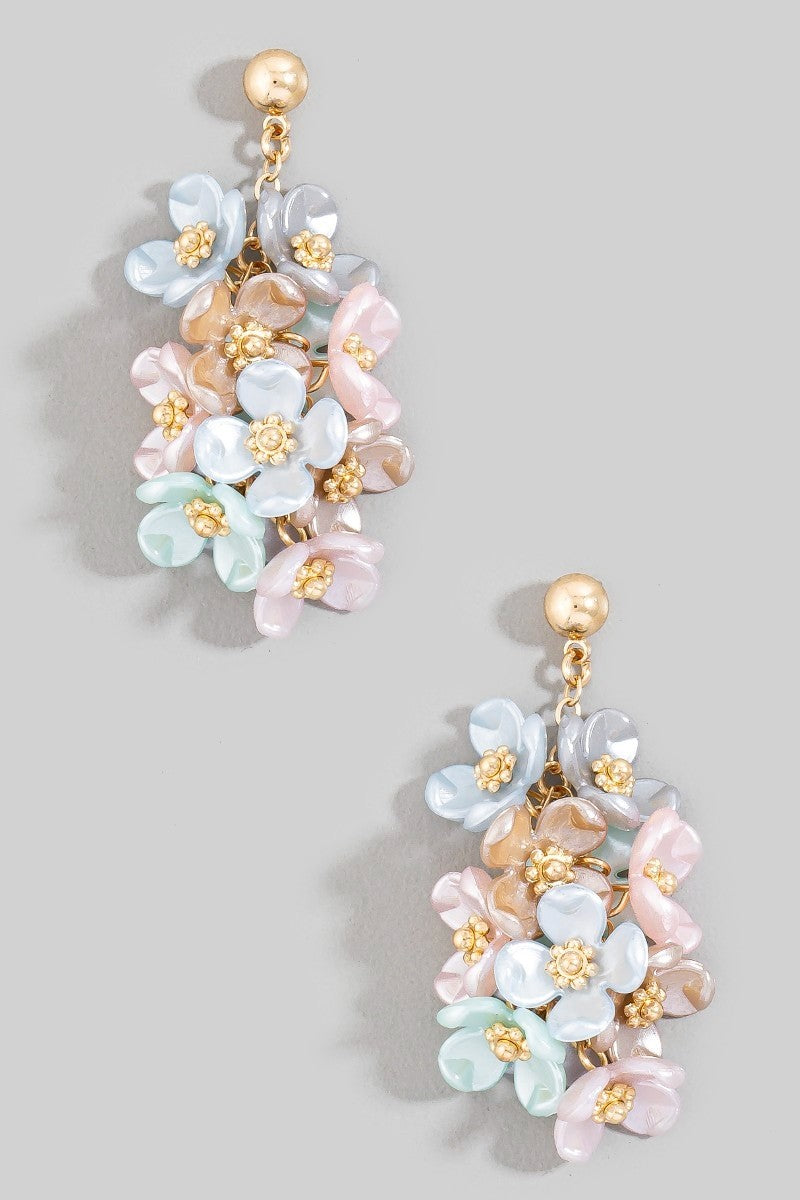 Cluster Flower Earrings Multi