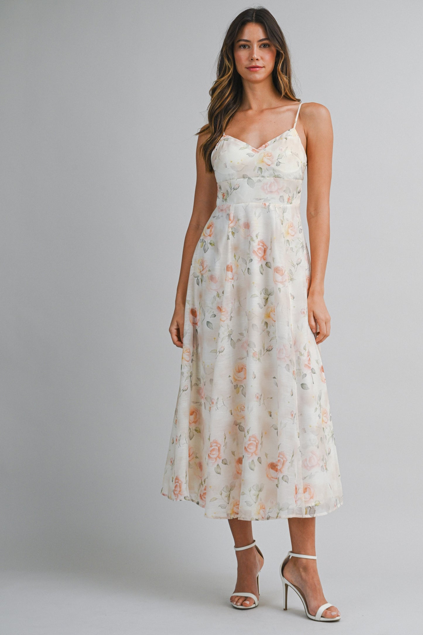 Soft Florals Midi Dress