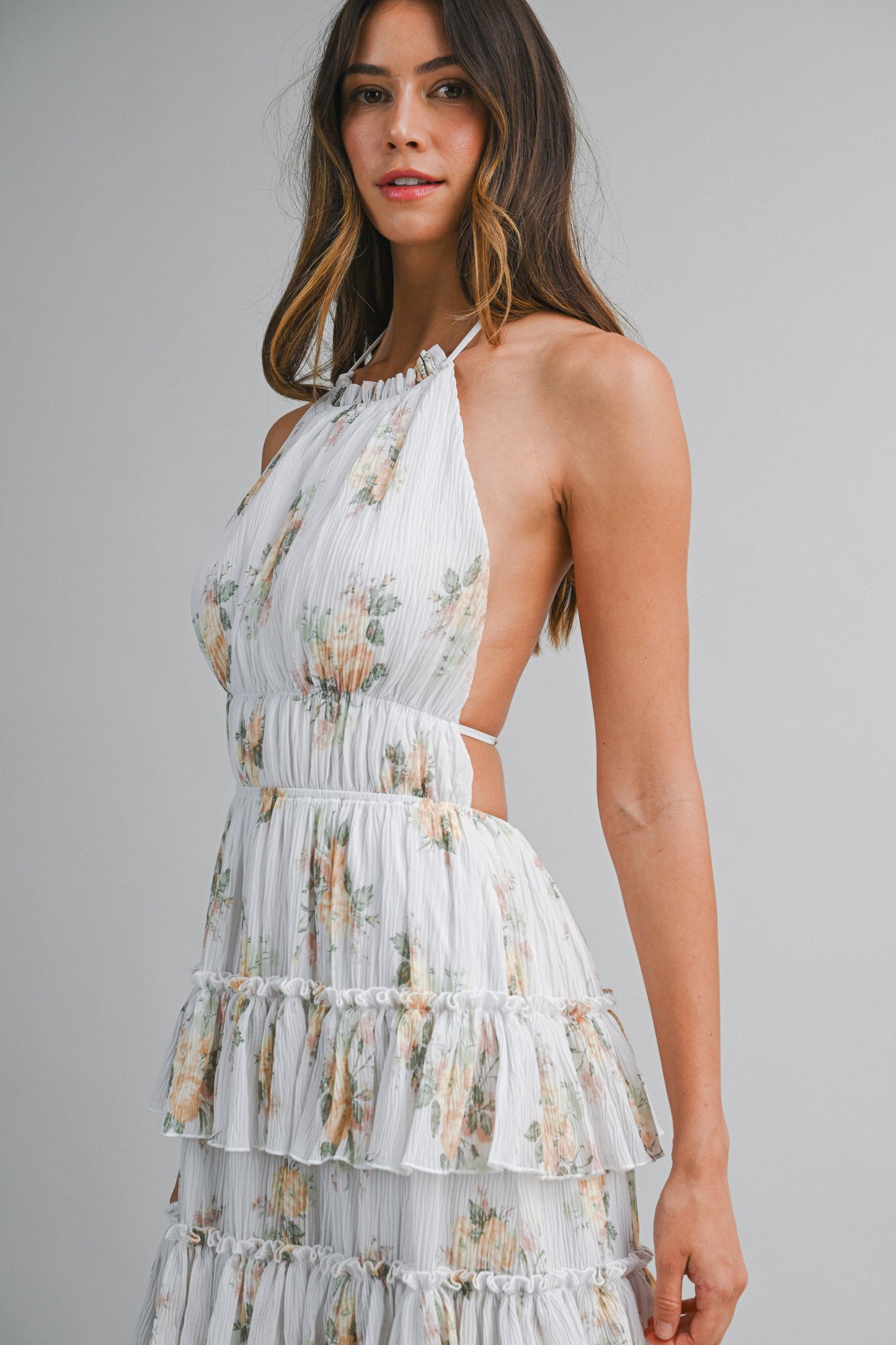 Floral Tiered Ruffle Maxi Dress