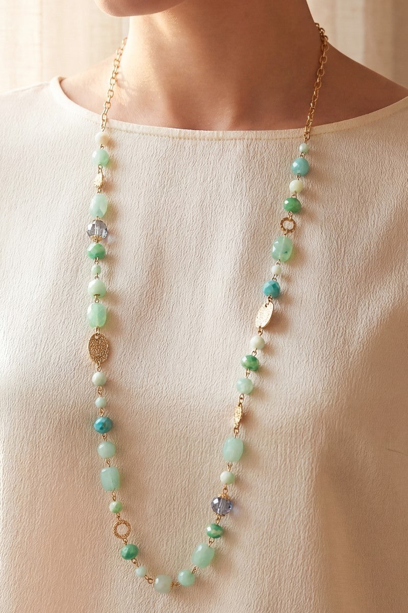 Resin Beads Necklace Mint