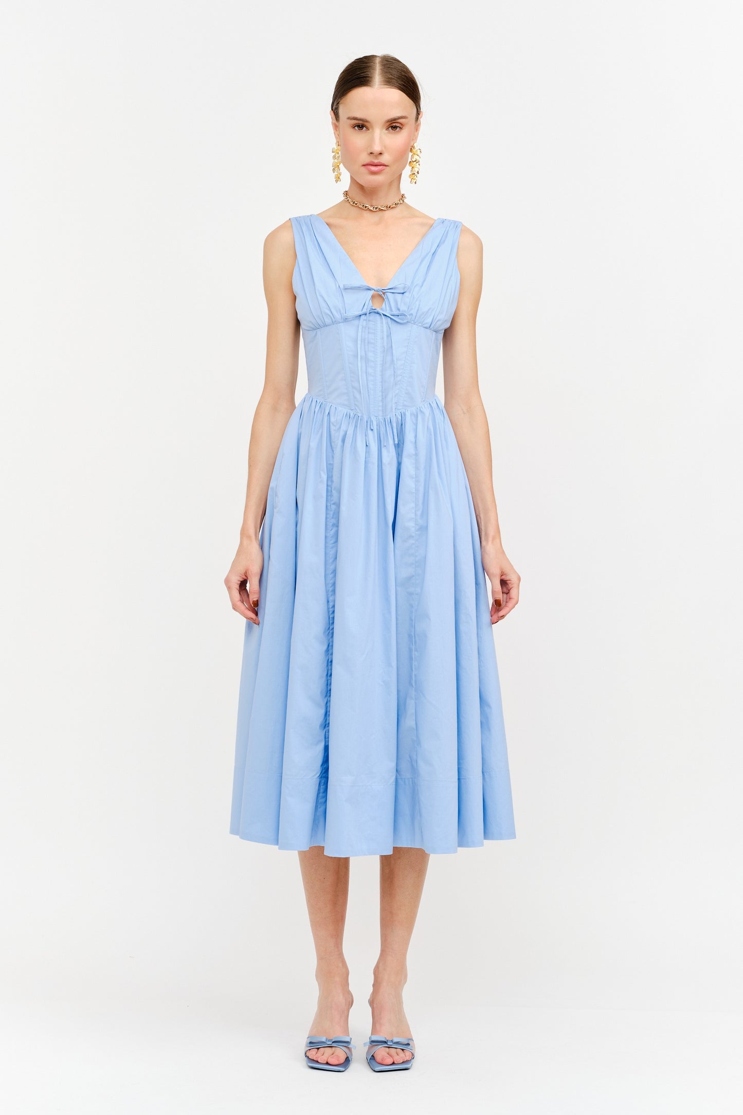 Shae Dottie Midi Dress Blue