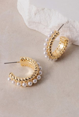 Pearl Fringe Hoops