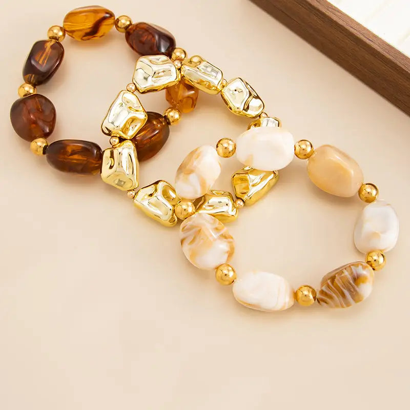 Brown Chunky Bracelet Set