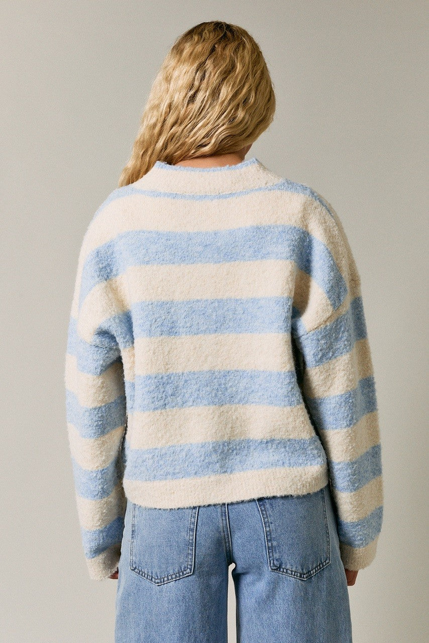 High Neck Stripe Sweater