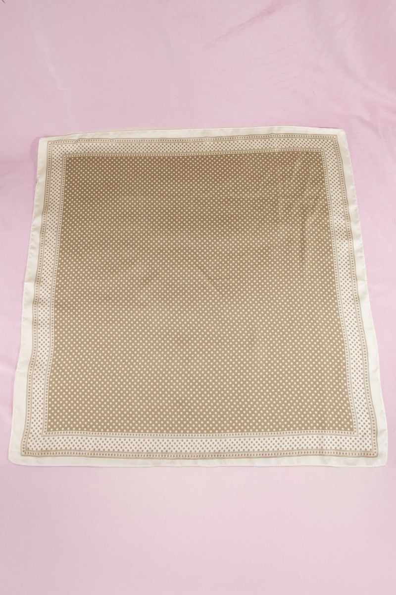 Square Polka Dot Scarf Beige