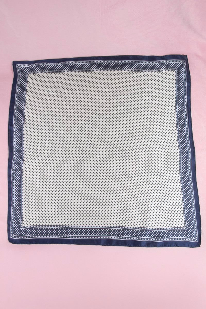 Square Polka Dot Scarf Navy