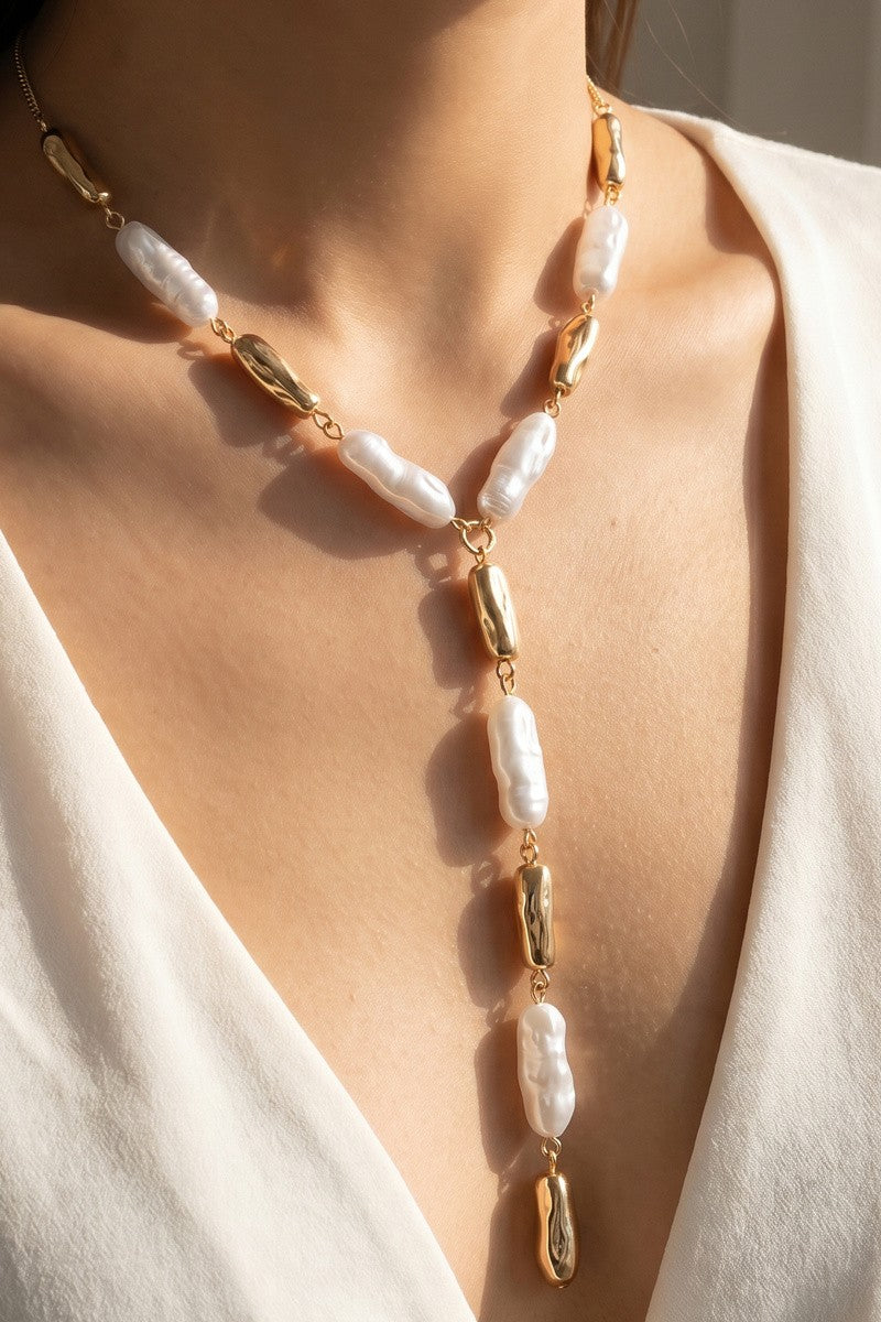 Pearl Y Lariat Necklace