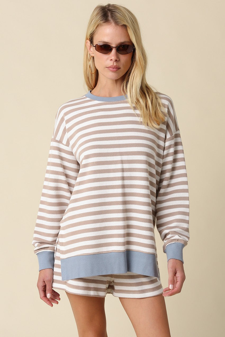 Averil Striped Lounge Set of 2 Beige