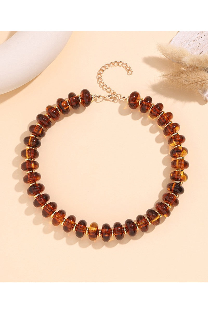 Amber Irregular Bead Necklace