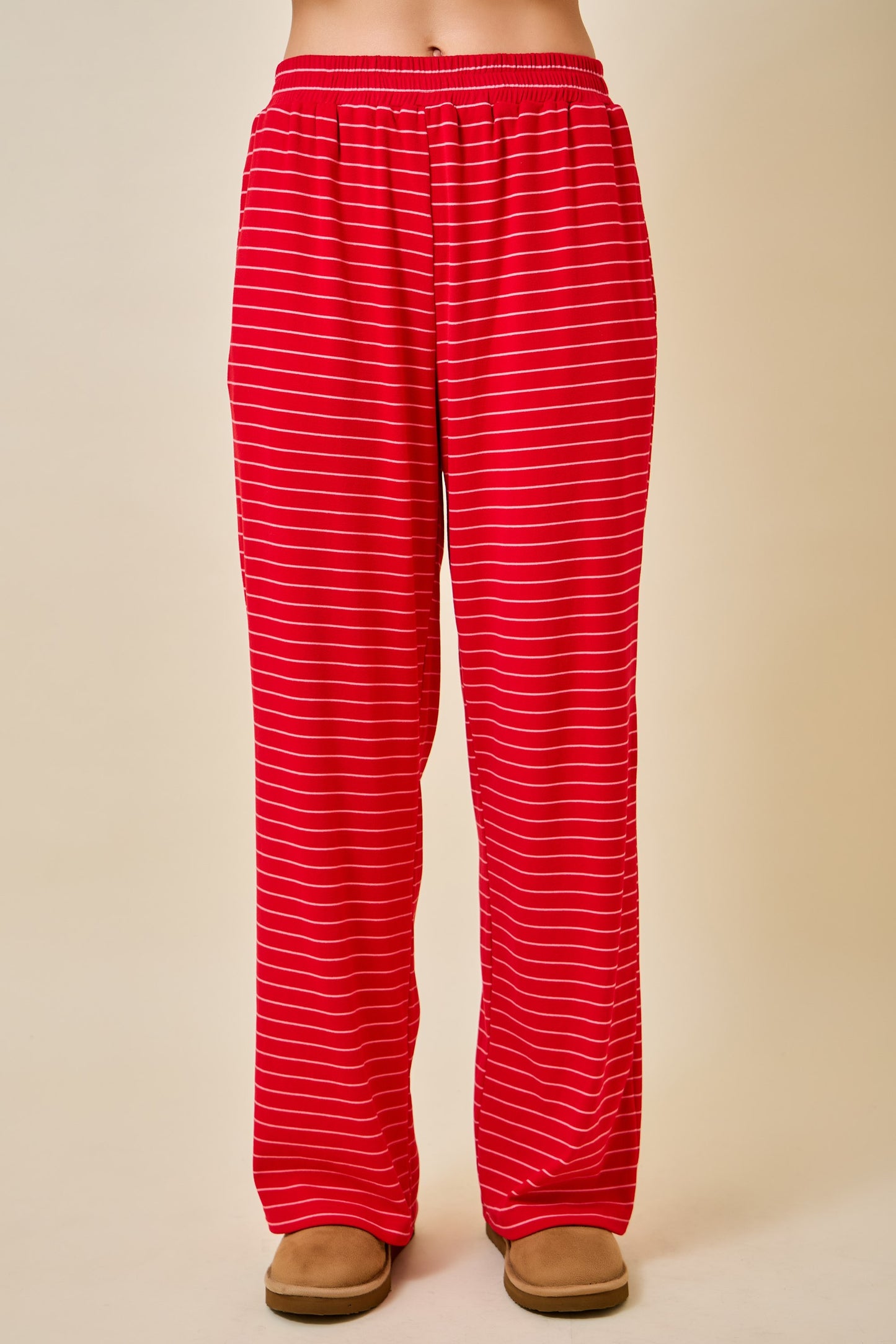 Red Brushed Stripe Lounge Set of 2