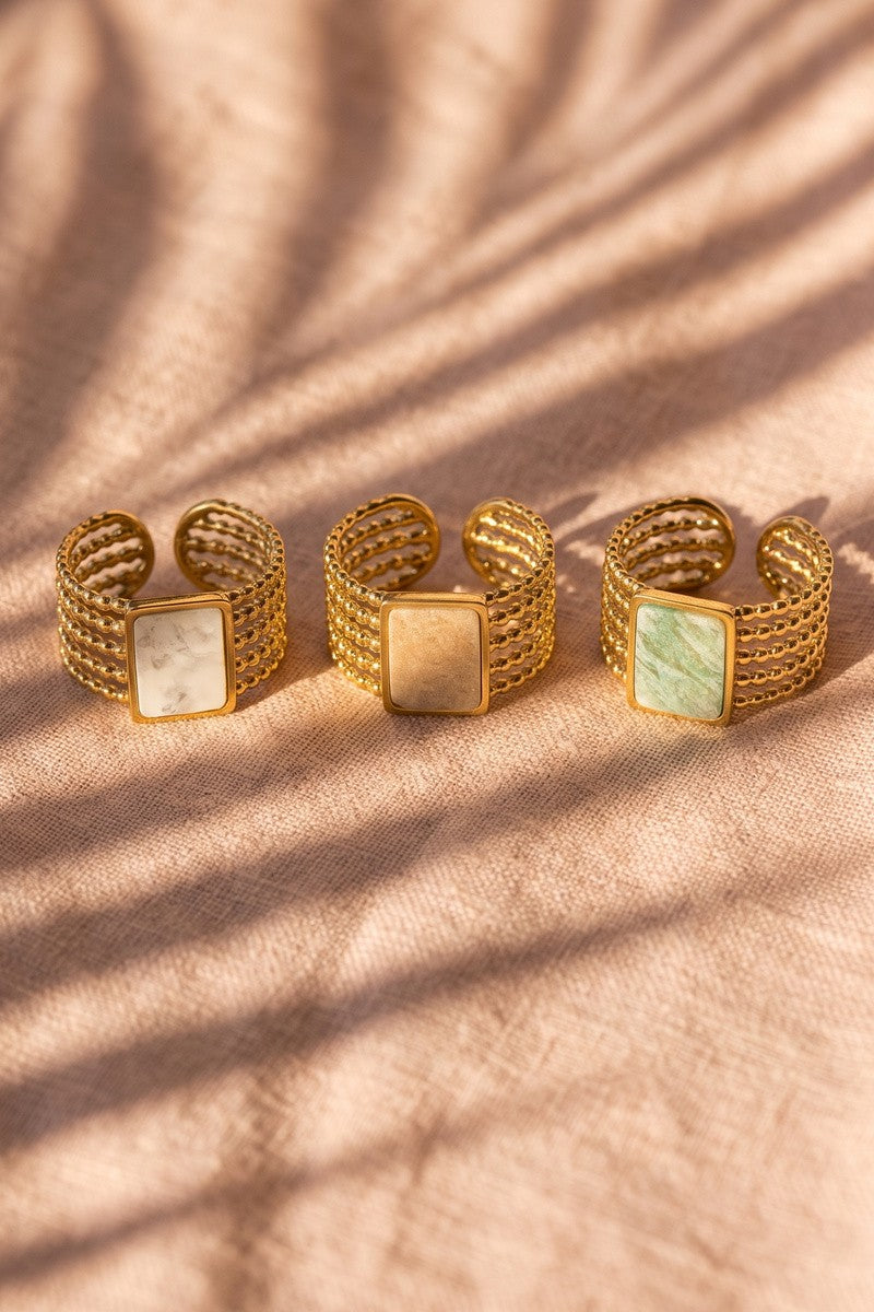 Rectangle Stone Ring