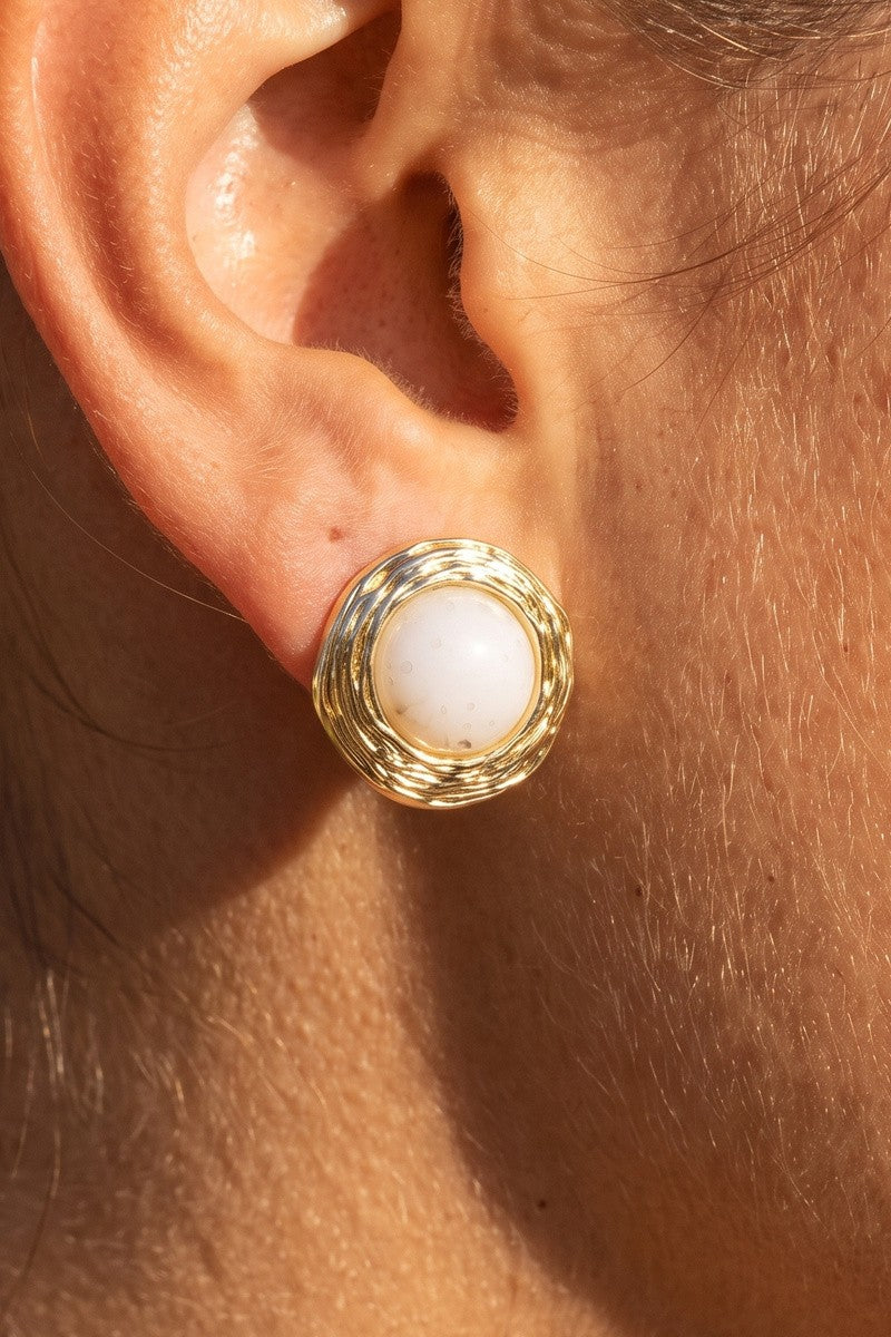 Round Cabochon Earrings